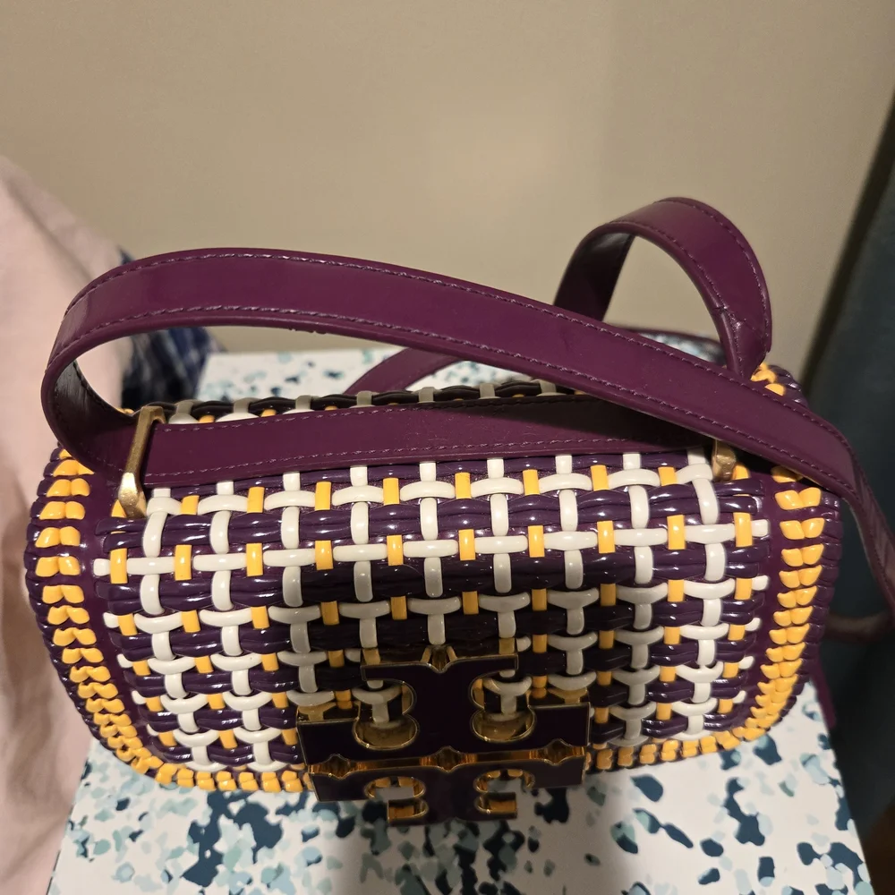 Tory Burch Purple and Yellow Woven Crossbody - Picture 2 of 4